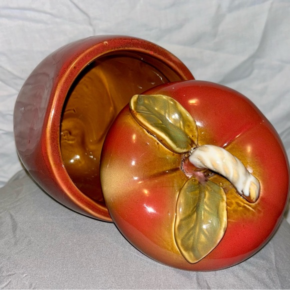 ❤️ 2 Set Vintage Ceramic APPLE Kitchen Canister/Jar Container - Picture 6 of 14